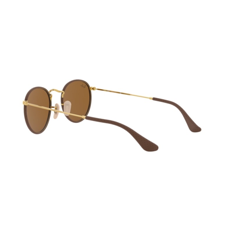Ray-Ban RB 3475Q Round Craft 9041 Leather Marrón